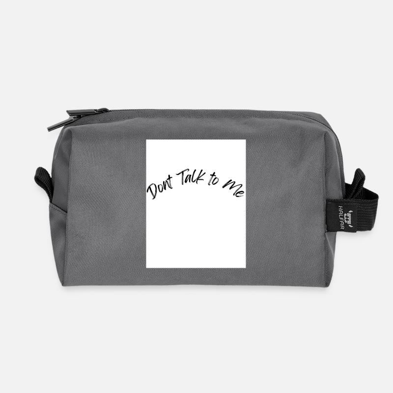 Don't Talk to Me black - Recycled Toiletry Zip Bag - anthracite