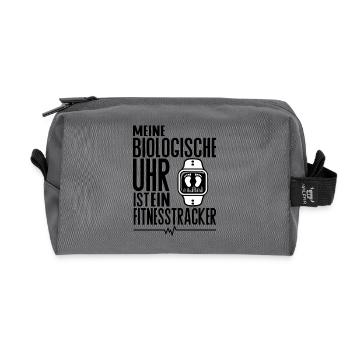 Meine biologische Uhr ist ein Fitnesstracker - Recycelte Kulturtasche - Anthrazit - Vorne
