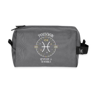 Du signe du Poisson - Rêveuse et sensible - Trousse de toilette en tissu recyclé - anthracite - Devant