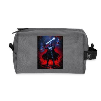 Dark Warrior in the Flame Storm - Recycled Toiletry Zip Bag - anthracite - Front