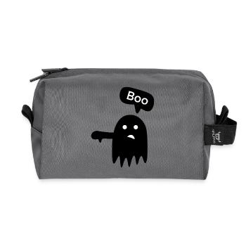 Spooky „Boo!“ - Recycelte Kulturtasche - Anthrazit - Vorne