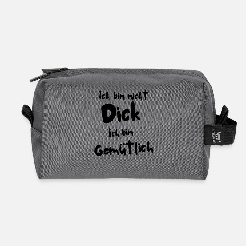 Ich bin nicht dick - Recycelte Kulturtasche - Anthrazit