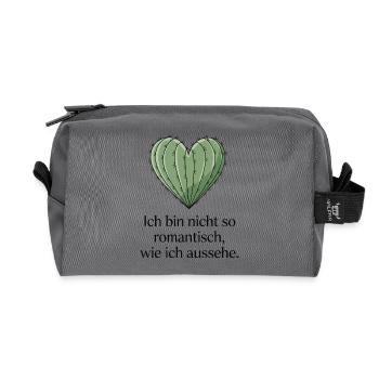 Cœur de cactus, pas aussi romantique que j’en ai l’air - Trousse de toilette en tissu recyclé - anthracite - Devant