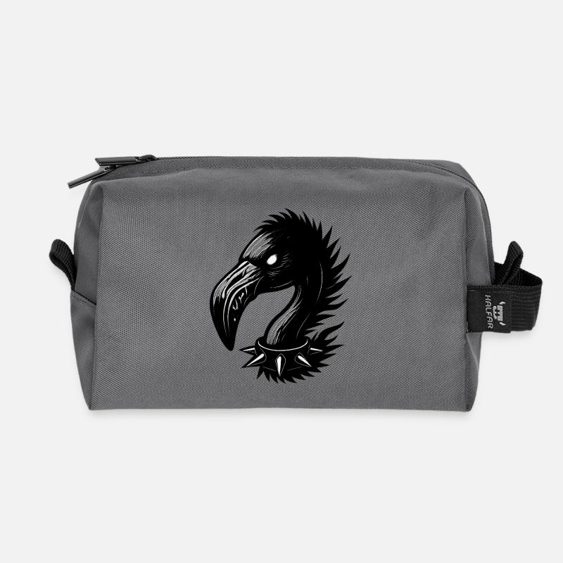 Metall-Flamingo - Recycelte Kulturtasche - Anthrazit