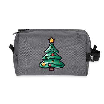 Illustration d’arbre de Noël festif - Trousse de toilette en tissu recyclé - anthracite - Devant