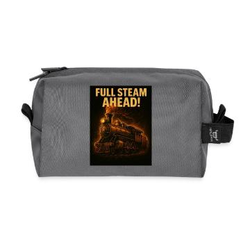 Steam locomotive - Recycled Toiletry Zip Bag - anthracite - Front