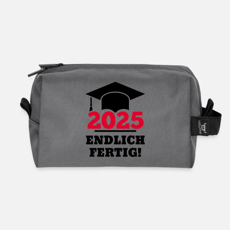 Doktorhut 2025 Endlich Fertig Geschenk Studenten  - Recycelte Kulturtasche - Anthrazit