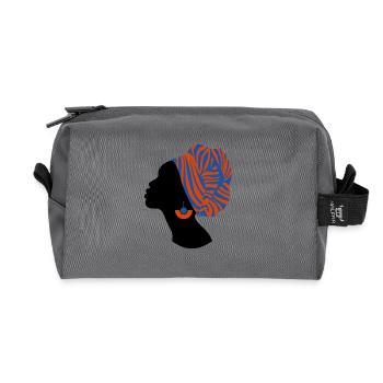 African Woman Traditional Design Africa - Recycled Toiletry Zip Bag - anthracite - Front