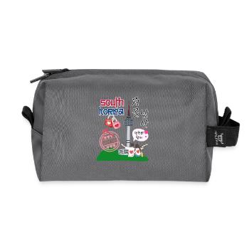 Seoul Love – Namsan Tower Couple Design - Trousse de toilette en tissu recyclé - anthracite - Devant