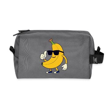 Banane chic lunettes thumbs up - Trousse de toilette en tissu recyclé - anthracite - Devant