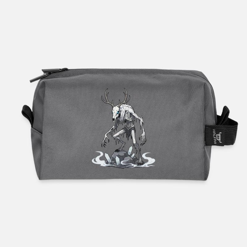 Wendigo Eisgeist Hirsch Skelett - Recycelte Kulturtasche - Anthrazit