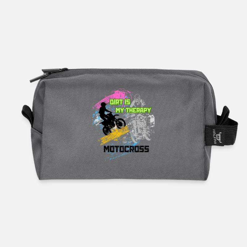 Motocross Graffiti - Recycelte Kulturtasche - Anthrazit