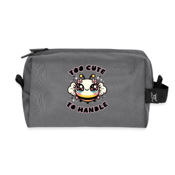 Too Cute To Handle  - Recycled Toiletry Zip Bag - anthracite - Front