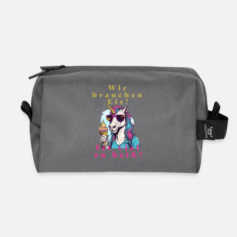 Einhorn Eis vs. Hitze - Recycled Toiletry Zip Bag - anthracite