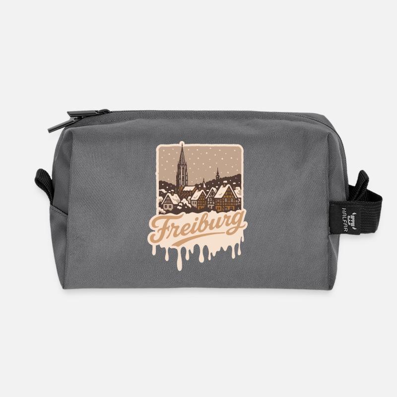 Winter in Freiburg - Recycled Toiletry Zip Bag - anthracite