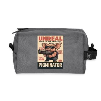 Pigminator: Unreal Magazin Cover - Recycelte Kulturtasche - Anthrazit - Vorne