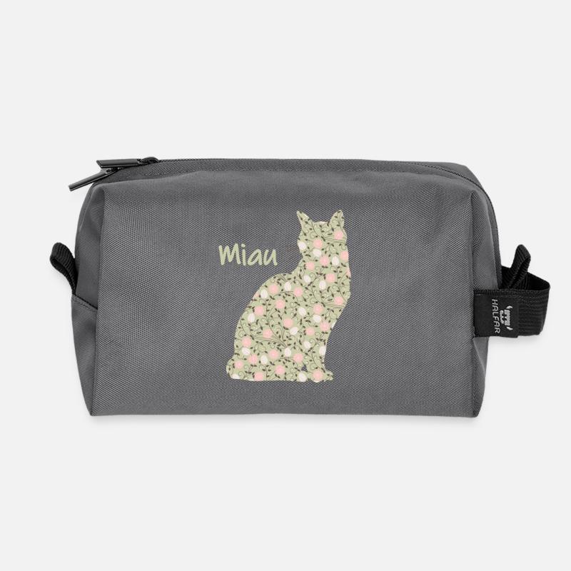 Miau - Katze - Recycelte Kulturtasche - Anthrazit