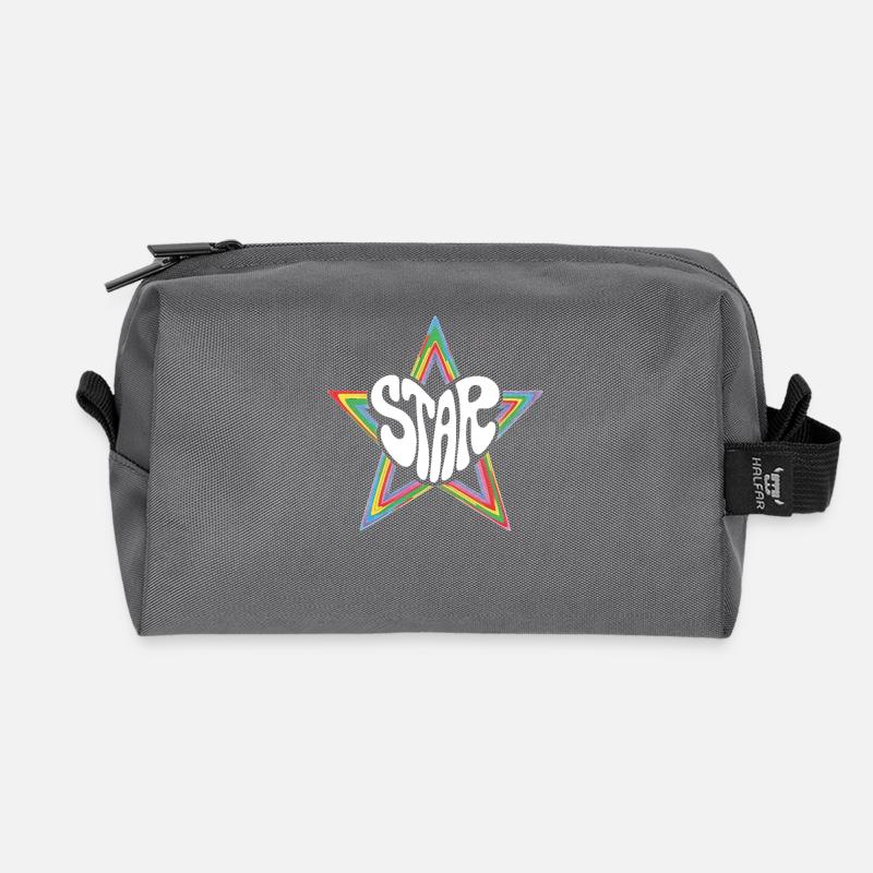 Star de l’espace Arc-en-ciel psychédélique - Trousse de toilette en tissu recyclé - anthracite