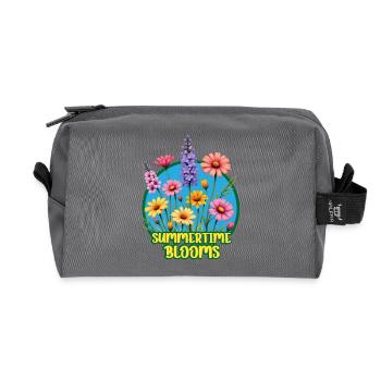 Summertime Blooms - Recycled Toiletry Zip Bag - anthracite - Front