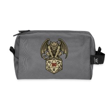 Gargoyle auf einem W20-Würfelbogen - Recycelte Kulturtasche - Anthrazit - Vorne