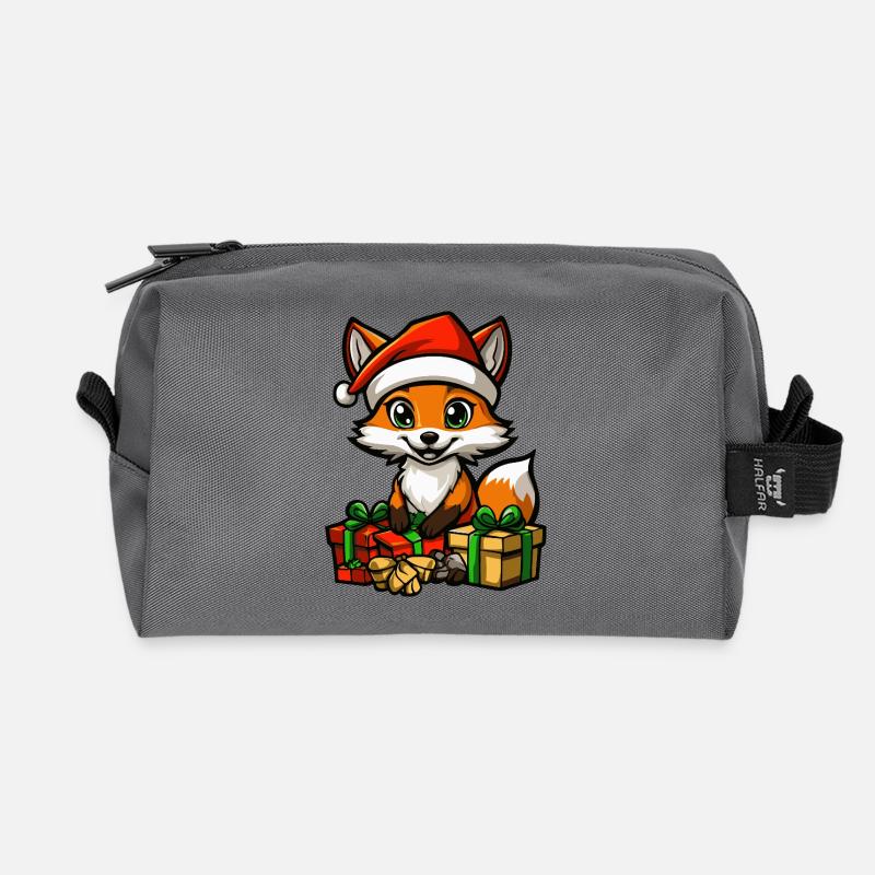 Fuchs Weihnachten Geschenke - Recycelte Kulturtasche - Anthrazit