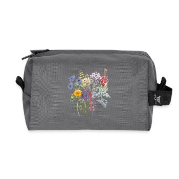 Summer meadow for the heart - Recycled Toiletry Zip Bag - anthracite - Front