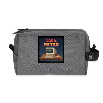100% Retro - Recycled Toiletry Zip Bag - anthracite - Front