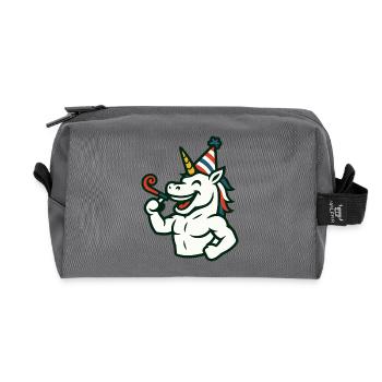 Party Unicorn Gym Maskottchen-Feier Spaßkraft - Recycelte Kulturtasche - Anthrazit - Vorne