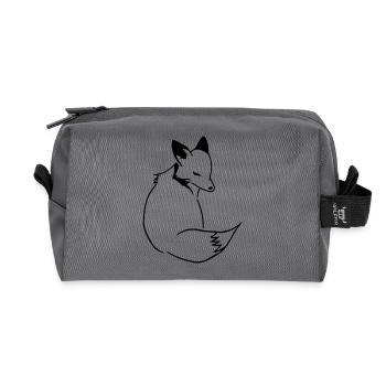 Fuchs Comic: Schlau, Foxy & Manga Style - Recycelte Kulturtasche - Anthrazit - Vorne