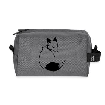 Fuchs Comic: Schlau, Foxy & Manga Style - Recycelte Kulturtasche - Anthrazit - Vorne