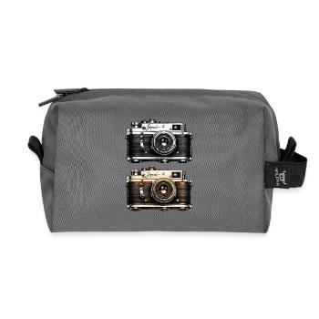 Duo de deux appareils photo vintage - Trousse de toilette en tissu recyclé - anthracite - Devant