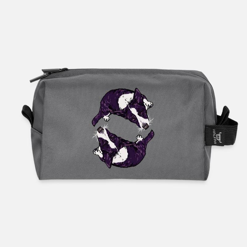 CORGIS - Recycled Toiletry Zip Bag - anthracite
