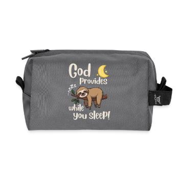 Jesus - Faultier -  God provides - christian-faith - Recycelte Kulturtasche - Anthrazit - Vorne