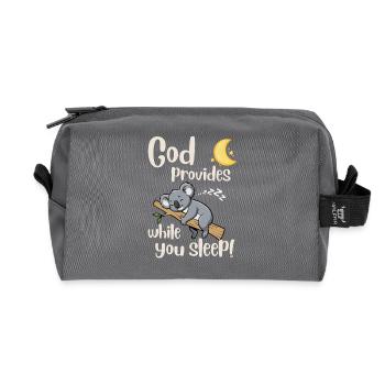 Jesus - Koala - God provides - christliches -Faith - Recycelte Kulturtasche - Anthrazit - Vorne