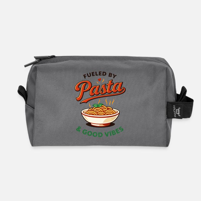 Pasta & Gute Vibes Logo - Recycled Toiletry Zip Bag - anthracite