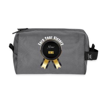 Gagnez votre victoire – Prix du Champion | Motivation Ba - Trousse de toilette en tissu recyclé - anthracite - Devant