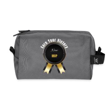 Gagnez votre victoire – Prix du Champion | Motivation Ba - Trousse de toilette en tissu recyclé - anthracite - Devant