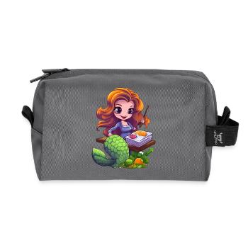 Artiste sirène à la planche à dessin - Trousse de toilette en tissu recyclé - anthracite - Devant