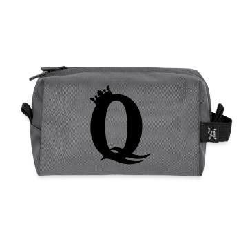 Q-Queen – Majestic Party & Girl Design - Recycled Toiletry Zip Bag - anthracite - Front