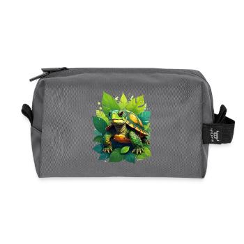 Schildkröte - Recycelte Kulturtasche - Anthrazit - Vorne