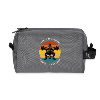 Krafttraining Motivationskreis - Recycelte Kulturtasche - Anthrazit - Vorne