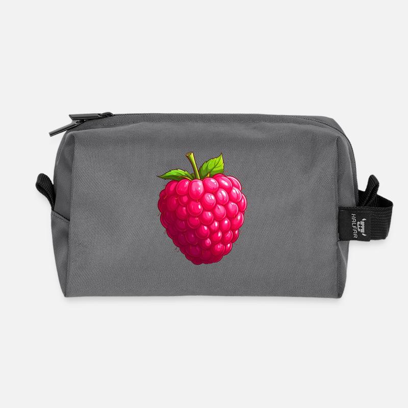 Himbeere - Recycelte Kulturtasche - Anthrazit