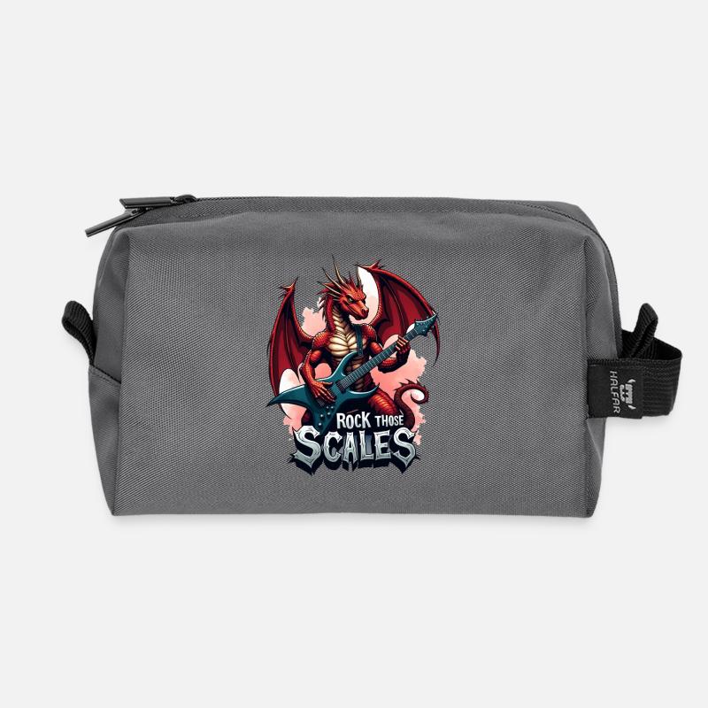 Drache mit Rockgitarre - Recycelte Kulturtasche - Anthrazit