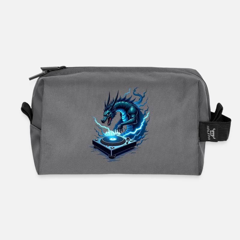 Blaues Drachen-DJ Kraft - Recycelte Kulturtasche - Anthrazit
