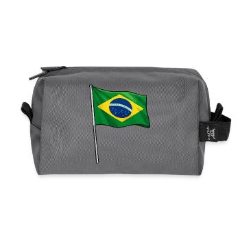 Art du drapeau brésilien - Trousse de toilette en tissu recyclé - anthracite - Devant
