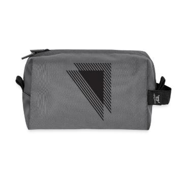 Diagonale geometrische Streifen in Schwarz - Recycelte Kulturtasche - Anthrazit - Vorne
