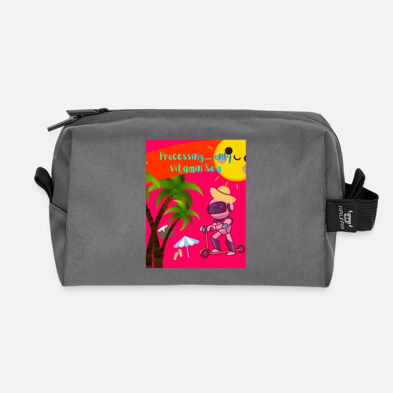 Vitamin Sea Robot auf Palm Beach - Recycelte Kulturtasche - Anthrazit