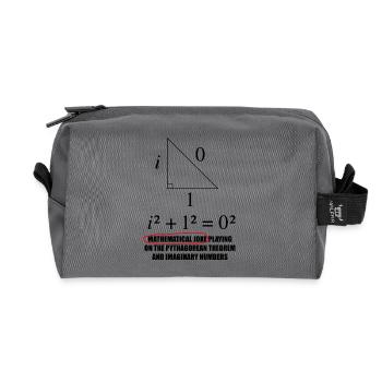 Funny math motif with Pythagoras joke - Recycled Toiletry Zip Bag - anthracite - Front
