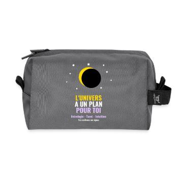 L'Univers A Un Plan Pour Toi Lune Tarot Astrologie - Trousse de toilette en tissu recyclé - anthracite - Devant