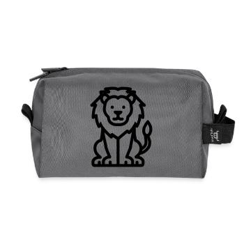 lion - Trousse de toilette en tissu recyclé - anthracite - Devant